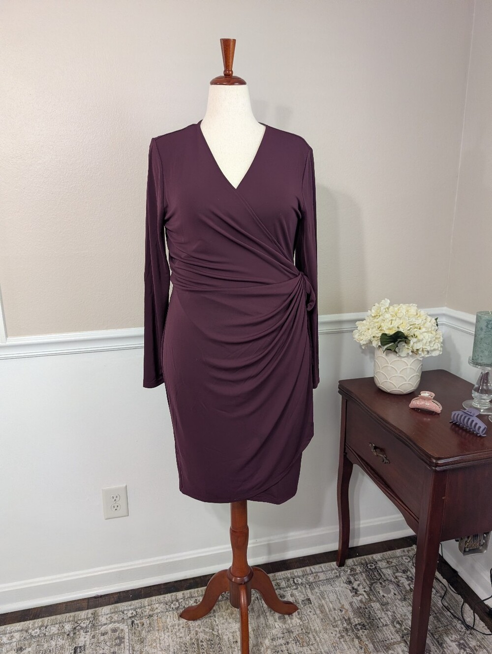 Purple True Wrap Dress Size XL - Picture 1 of 7
